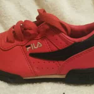 Fila Red Leather Kids Sneakers Sz 10