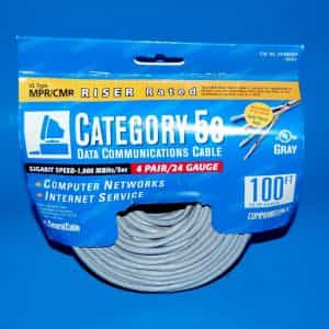 General Cable 100 FT OF CATEGORY 5e 4 Pair/24 Gauge RISER RATED Cable | Gray