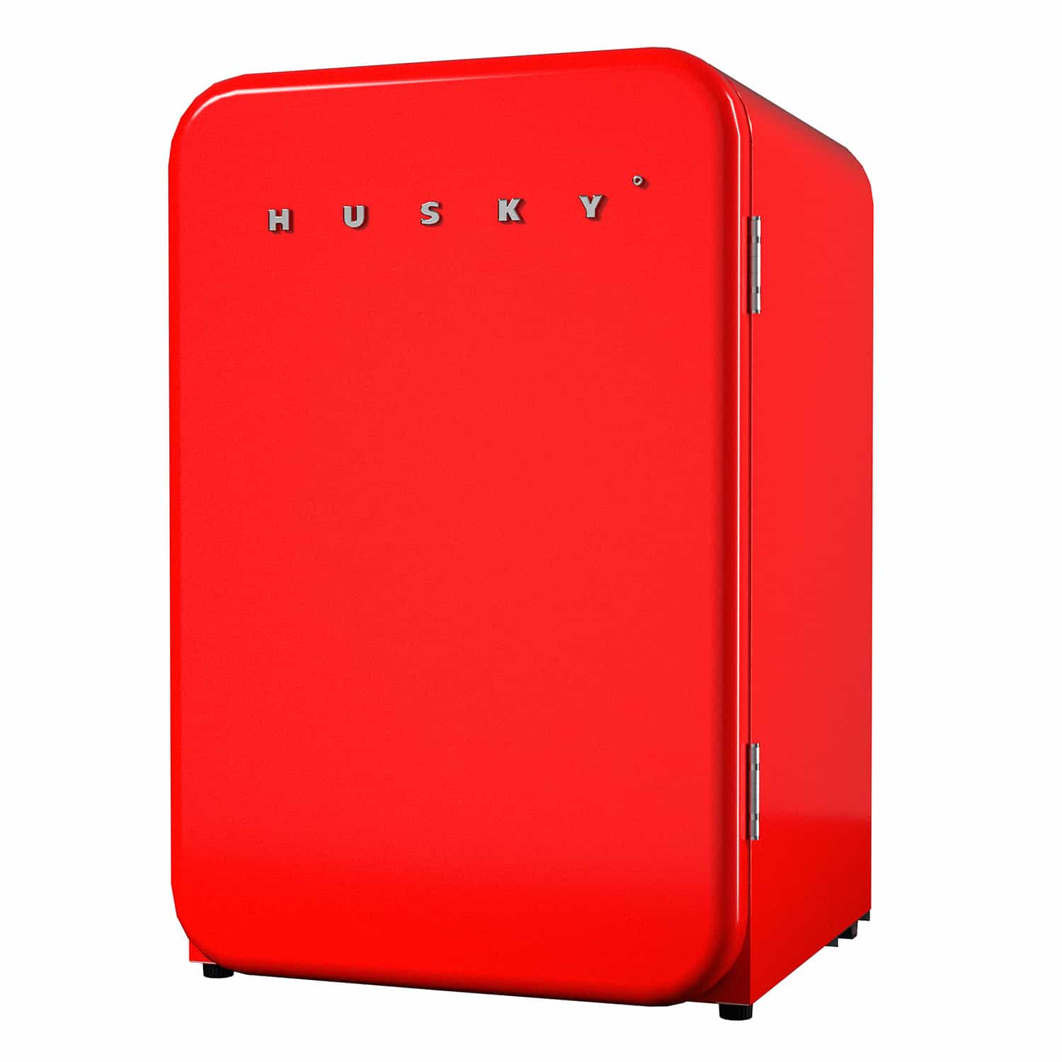 Husky 106L Retro Style 3.74 C.ft. Under-Counter Freestanding Mini Fridge in RedHusky 106L Retro Style 3.74 C.ft. Under-Counter Freestanding Mini Fridge in Red