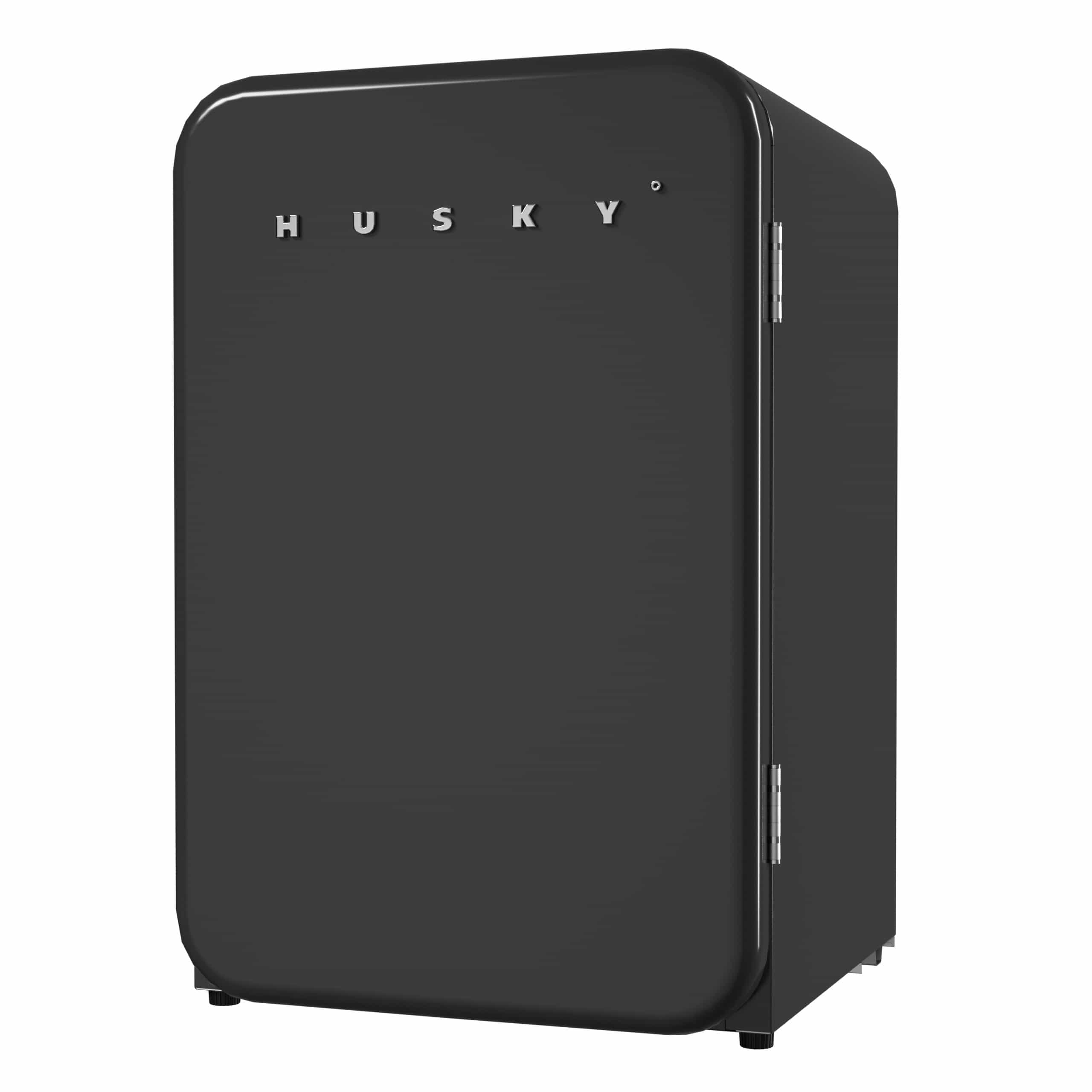 Husky 106L Retro Style Beverage Refrigerator 3.74 Cu. ft. Freestanding Under-Counter Mini Fridge in Black