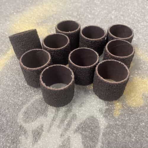 LOT OF 10  GAP A/O SPIRAL BAND 1″ X 1″ 36 GRIT RB X SANDING BAND
