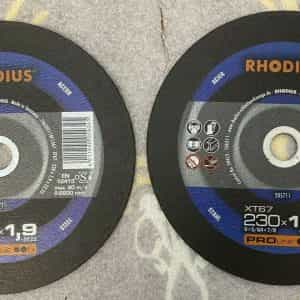 LOT OF 2 Rhodius XT67 205711 Cutting Disc Straight 230 mm 22.23 mm