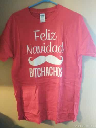 Novelty t shirt Feliz Bistacho Lg Red