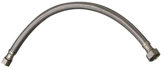 PP23802 Ez Supply Stainless Steel 3/8″ Compression Inlet by 1/2″ Fip Outlet 16″