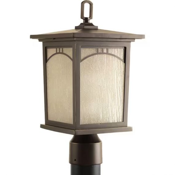 progress-lighting-p6452-20-residence-collection-1-light-antique-bronze-umber-textured-art-glass-craftsman-outdoor-post-lantern-light