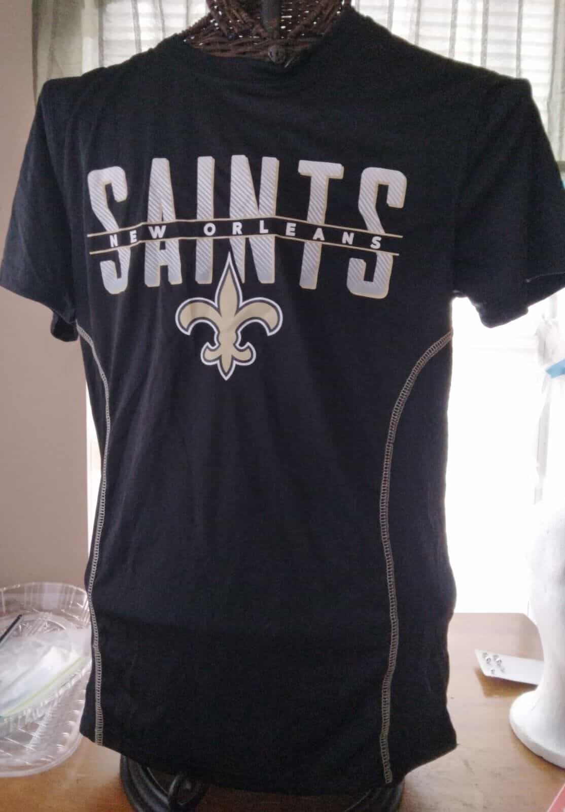 saints  NFL Team Apparel Large 100% Polyester Jersey short sleeve