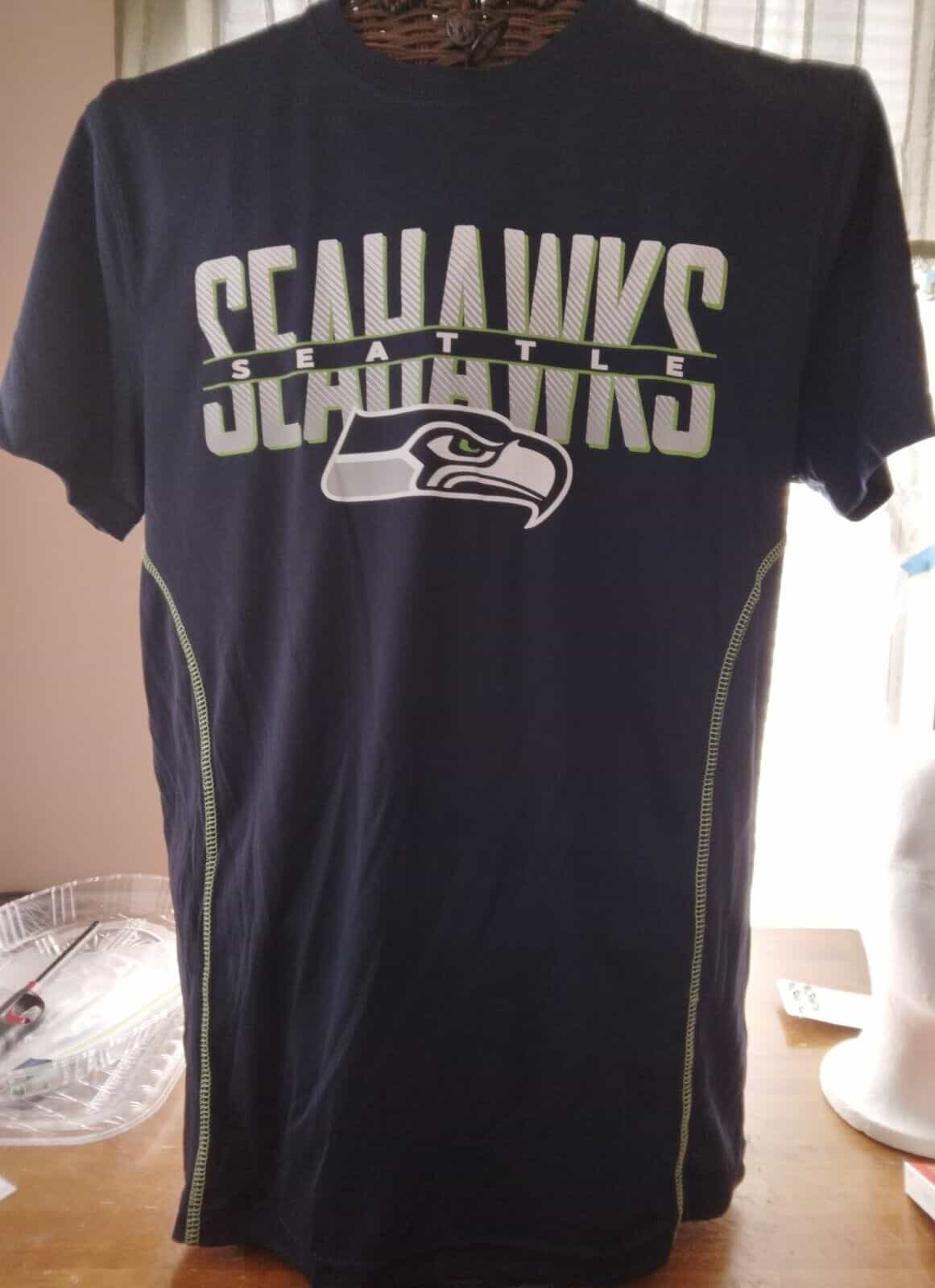 seahawks NFL Team Apparel Large 100% Polyester Jersey short sleeve