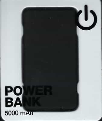 Tech Essentials 5000mAh Power Bank – Black