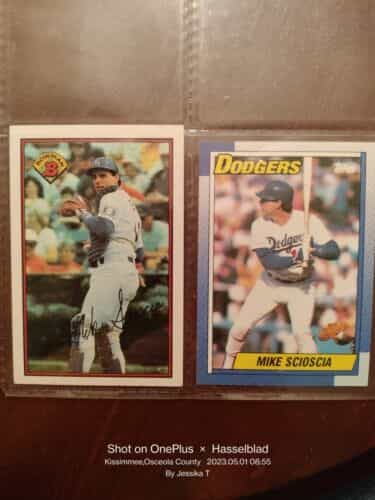 Two Mike Scioscia Baseball Trading Cards “Tiffany” In Very Good Condition