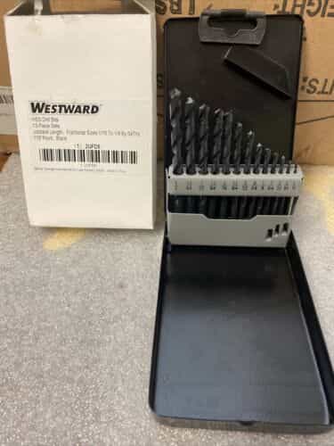 WESTWARD 13 Pc Jobber Drill Bit Set, High Speed Steel, Black Oxide 2UFD5