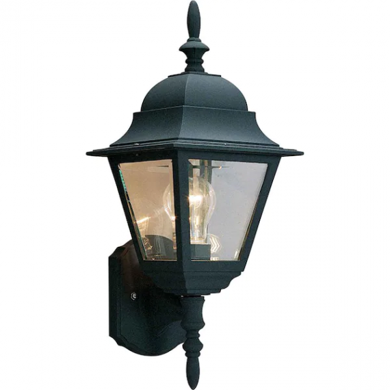 volume-lighting-v8313-5-black-hardwired-outdoor-coach-light-sconce-with-clear-beveled-glass