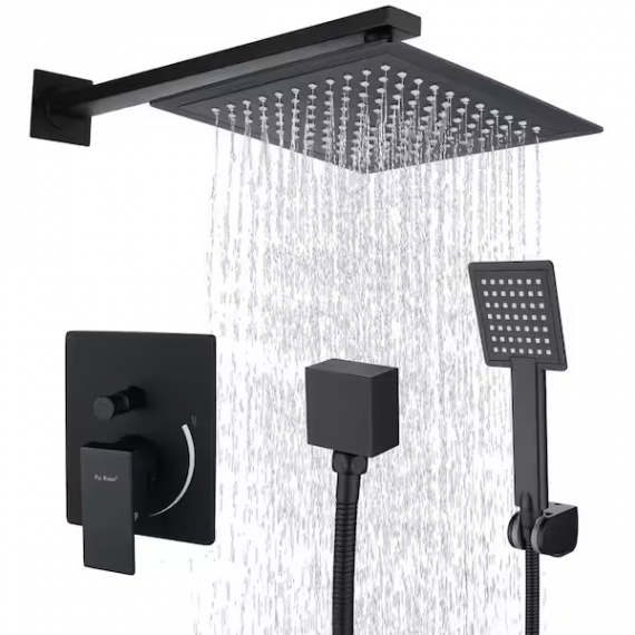 pia-ricco-shk-9101mb-1-spray-patterns-9-in-wall-mount-square-dual-shower-heads-high-pressure-shower-faucet-in-matte-black-valve-included