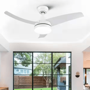 YUHAO YH1053AWH422 42 in. Indoor Matte White DC Motor Integrated LED Ceiling Fan with Remote Control and Light Kit