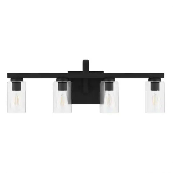 hampton-bay-ehd82620-4-mb-kendall-manor-29-in-4-light-matte-black-bathroom-vanity-light-with-clear-glass-shade
