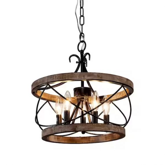oaks-aura-fc4059-5h-farmhouse-5-light-weathered-wood-cage-rustic-chandelier-adjustable-height-industrial-pendant-dining-room-ceiling-light