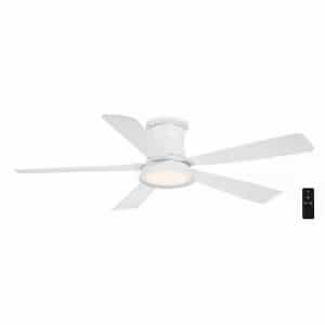 Hampton Bay AK424-MWH Hawkspur 52 in. Integrated LED CCT Indoor/Outdoor Matte White Ceiling Fan with Light and Remote Control