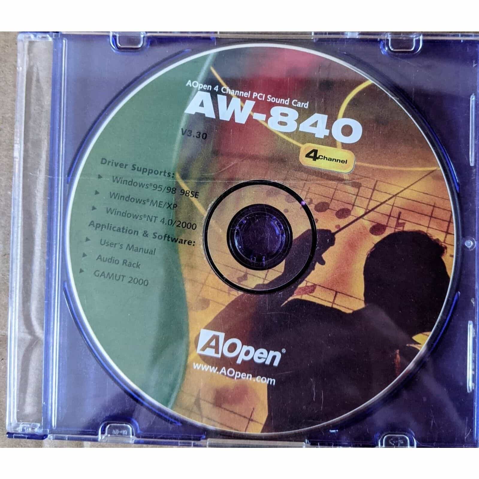 AOpen PCI Sound Card Driver CD AW-840