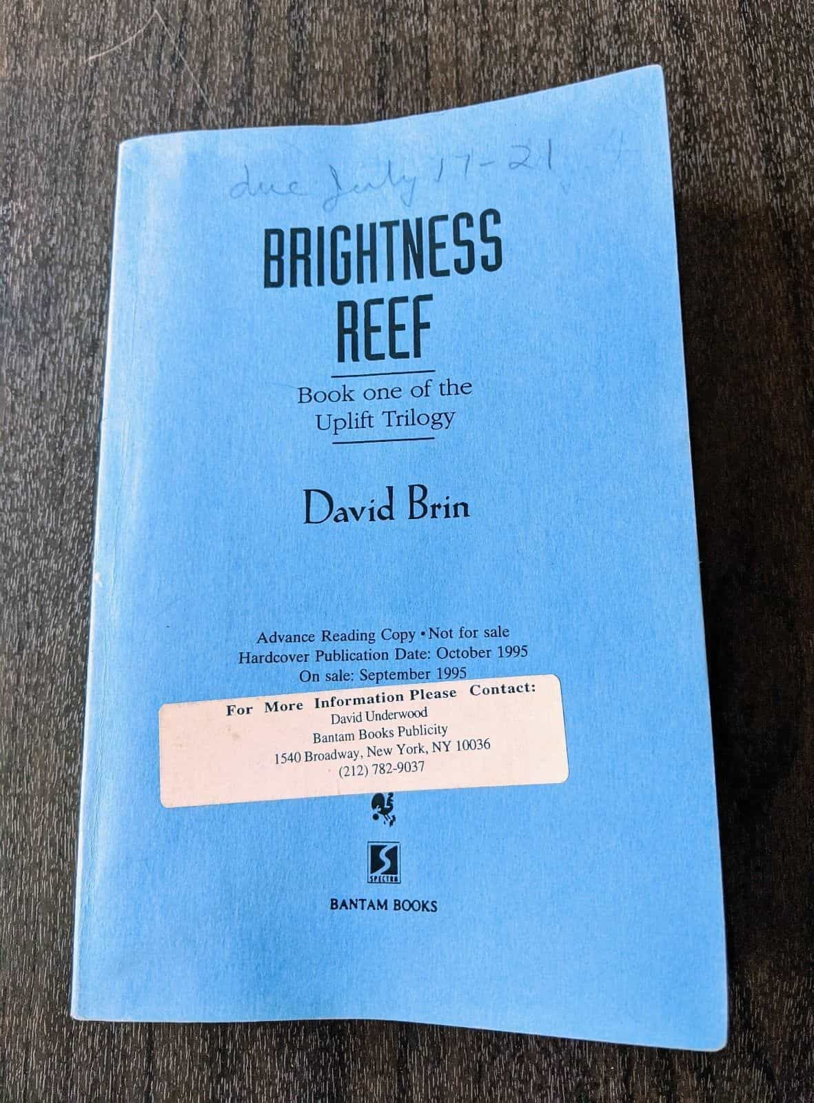 Brightness Reef (advance copy) by David Brin Book