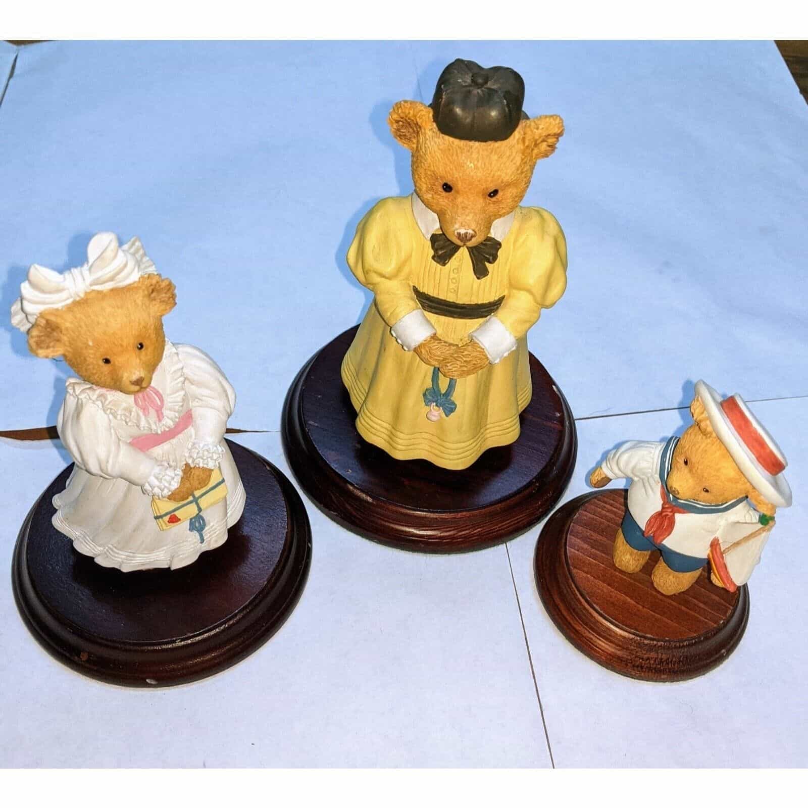 Department 56 Upstairs Downstairs Bears Collection of 3