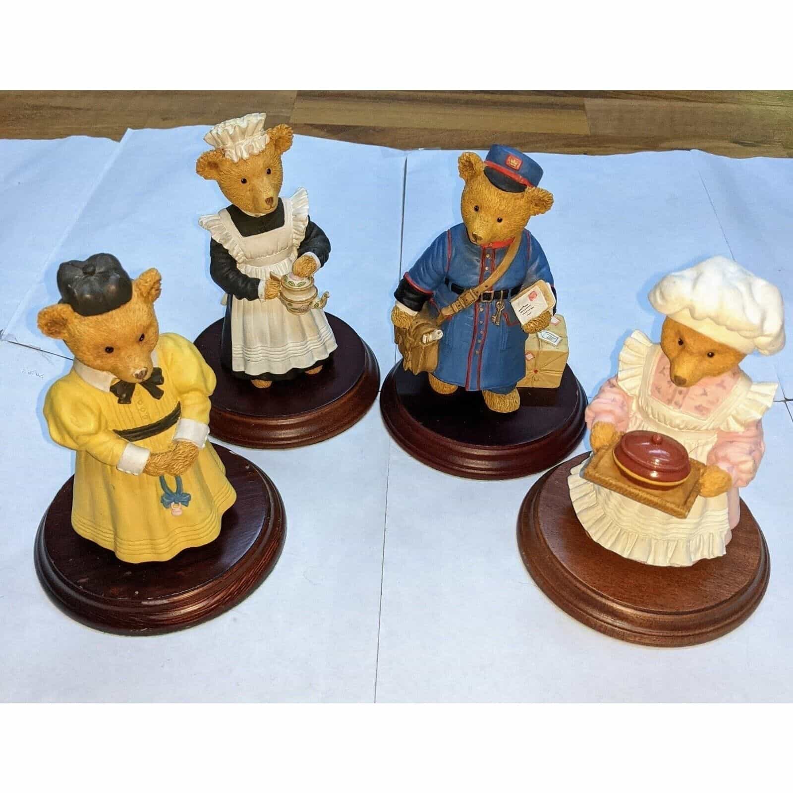 Department 56 Upstairs Downstairs Bears Servants Collection of 4