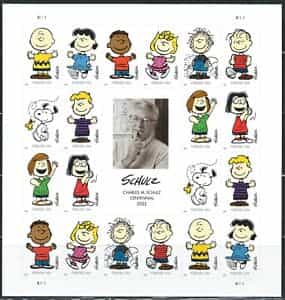 Mint US Charles Schulz Pane of 20 Forever Stamps Scott# 5726 (MNH)