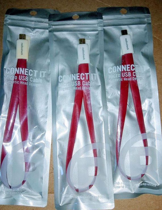 RadioShack Micro Magnetic USB Cables (x3 Red)