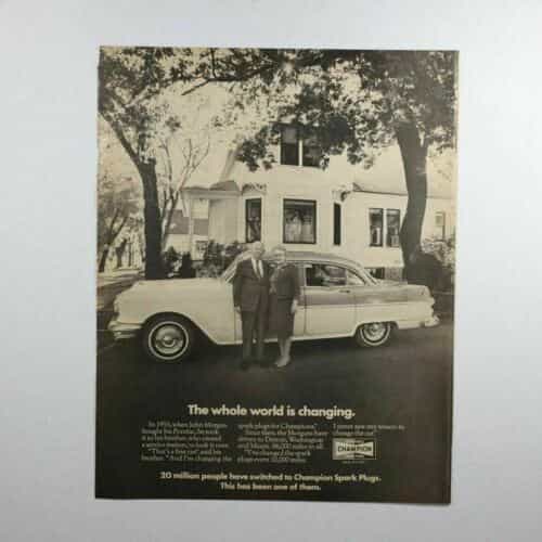 Vtg Champion Spark Plugs Pontiac Car Print Ad 1960s 10 3/8″ x 13″