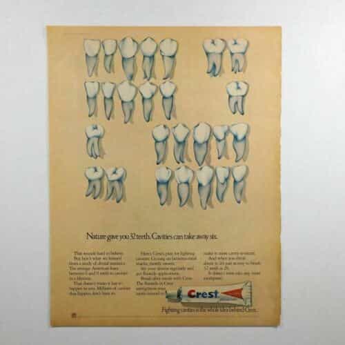 Vtg Crest Toothpaste Fighting Cavities Harold Wilson Book Print Ad 10×13