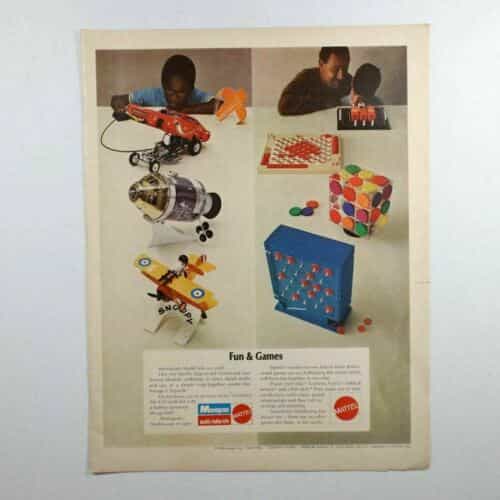 Vtg Mattel Fun & Games Toys Kid Apollo Spacecraft Command Print Ad 10 3/8×13 1/2