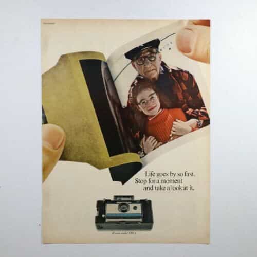 Vtg Polaroid Land Camera Automatic 210 Andronicles & The Lion Print Ad