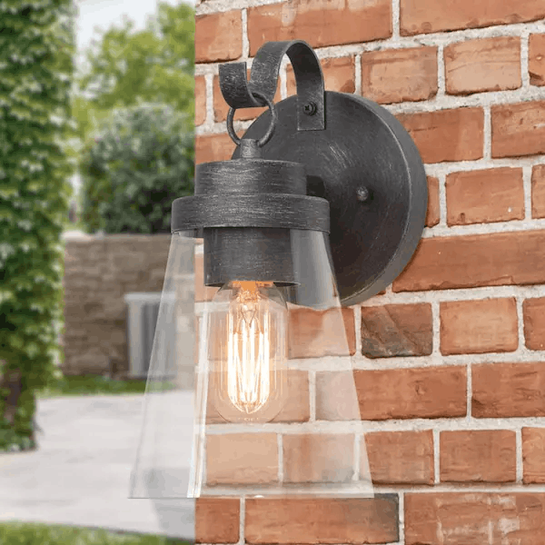 lnc-eaneejhd1109bq7-modern-brushed-gray-outdoor-wall-lantern-sconce-with-bell-clear-glass-shade-industrial-1-light-exterior-patio-lighting