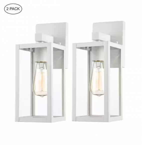 hukoro-f87702-wh-2-pack-1-light-outdoor-wall-light-with-clear-glass-and-white-1-x-e26