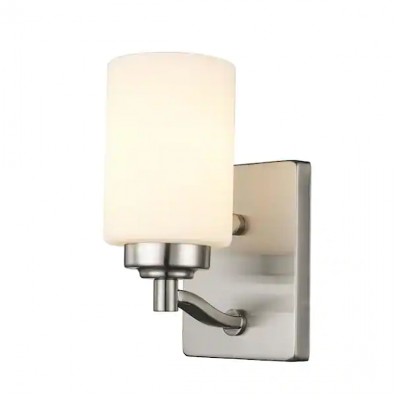 bel-air-lighting-70521-bn-mod-pod-4-5-in-1-light-brushed-nickel-wall-sconce-light-fixture-with-frosted-glass-cylinder-shade