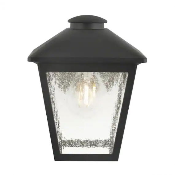 hampton-bay-5294503012-malena-1-light-black-hardwired-outdoor-wall-lantern-sconce-with-clear-seeded-glass
