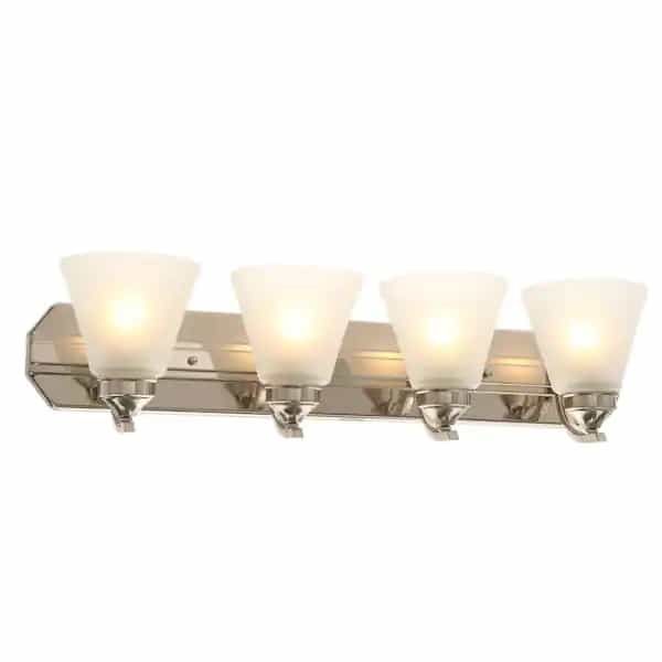Hampton Bay HB2077-35 Tavish 30 in. 4-light Brushed Nickel Classic indoor vanity with Frosted Glass Shade