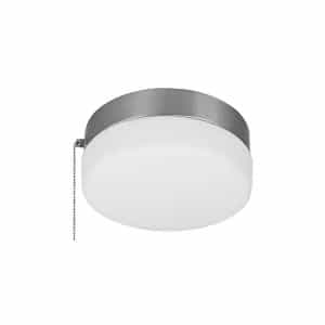 Hampton Bay CG3aA015CR1D30 Hanafin 9 in. 100-Watt Equivalent Brushed Nickel Selectable Integrated LED Flush Mount with Glass Shade and Pull Chain