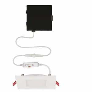 Commercial Electric 91476 Ultra Slim Square 4 in. Color Selectable New Construction and Remodel Canless Recessed Integrated LED Kit