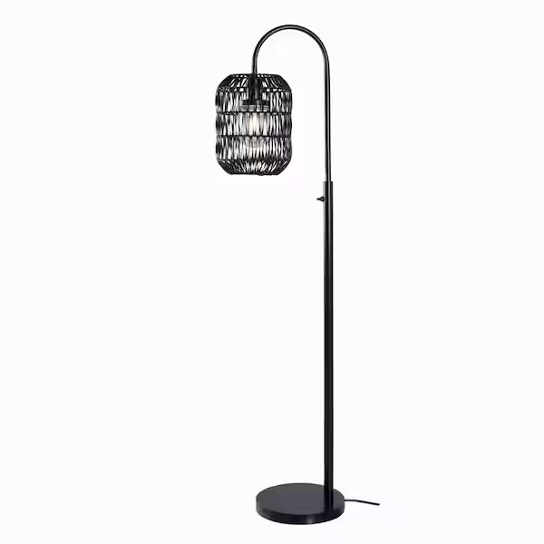 Hampton Bay HDP06525BL Emmett 60 in. Black Outdoor/Indoor Floor Lamp