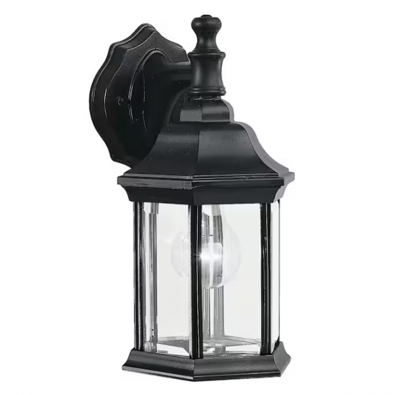 kichler-9776bk-chesapeake-11-75-in-1-light-black-outdoor-hardwired-wall-lantern-sconce-with-no-bulbs-included-1-pack