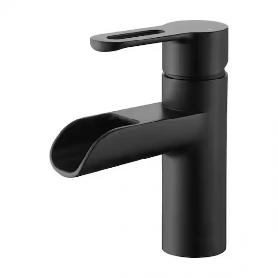 luxier-bsh16-sm-waterfall-single-hole-single-handle-bathroom-faucet-in-matte-black
