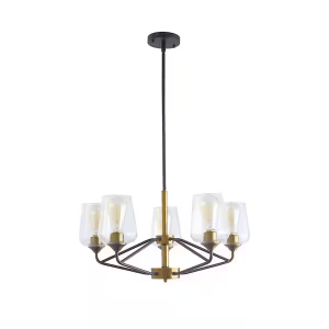 Jushua DJ-W116978785 5-Light Black Vintage Candlestick Chandelier, Ceiling Light, Pendant Light