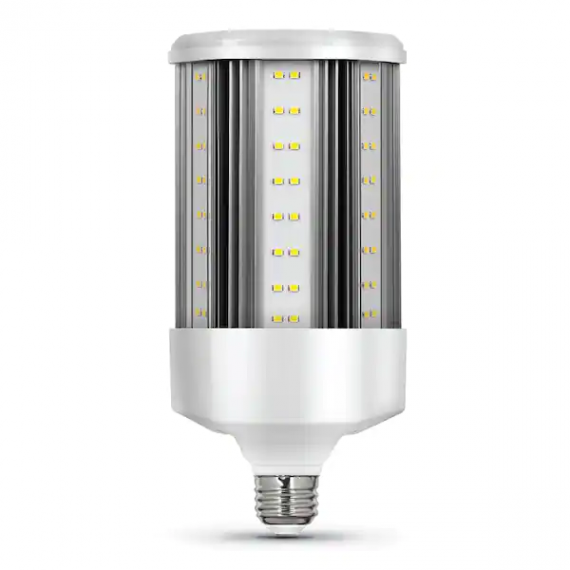 feit-electric-c7000-5k-led-hdrp-400-watt-equivalent-corn-cob-e26-base-with-e39-mogul-adapter-high-lumen-daylight-5000k-hid-utility-led-light-bulb
