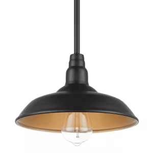 Home Decorators Collection HDP99210 Bell Ridge 10 in. 1-Light Black Outdoor Mini Pendant