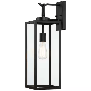 Pia Ricco 1JAY-12191L 1-Light Black Big Size Outdoor Waterproof Wall Sconce