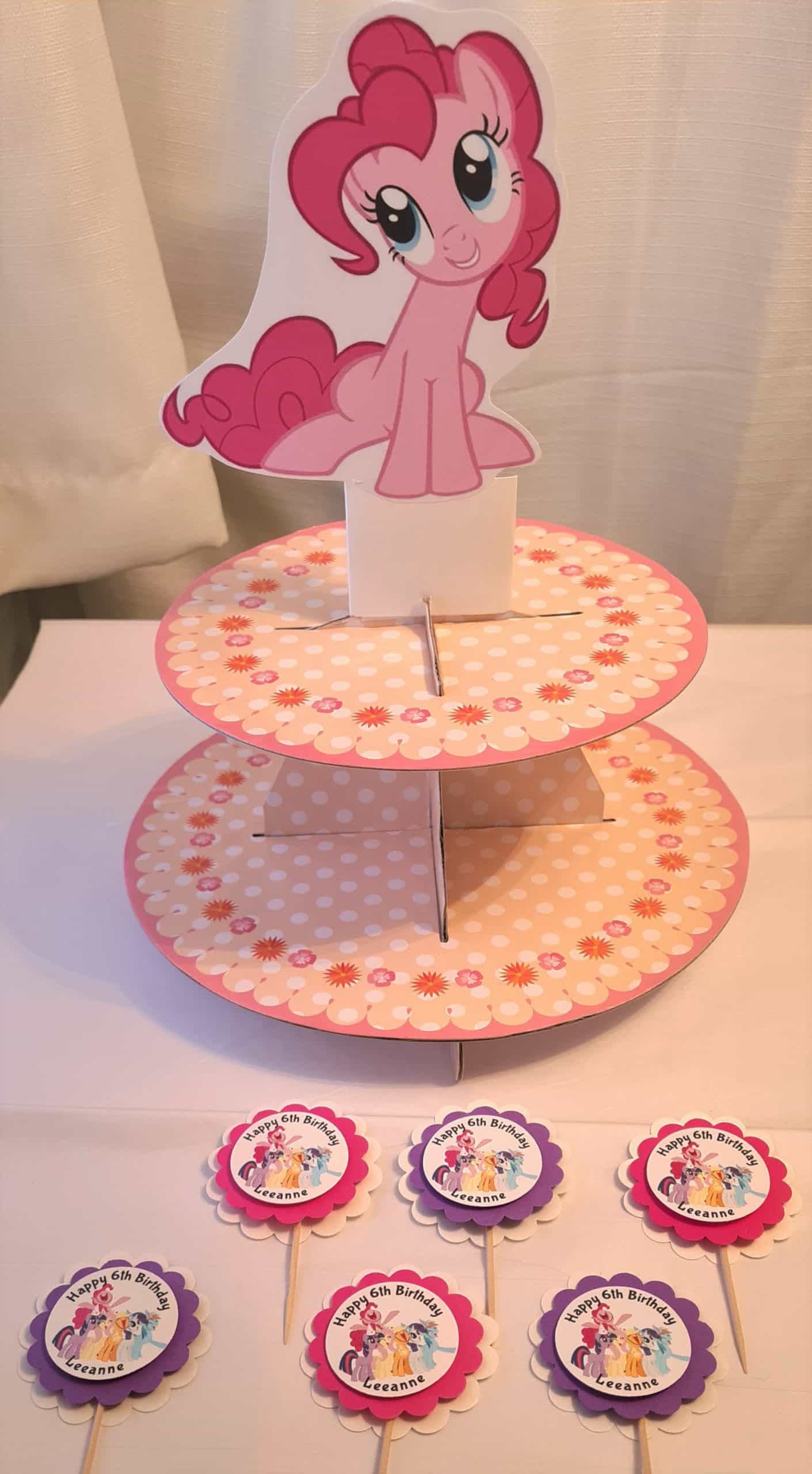 My Little Pony cupcake stand + personalized toppers birthday party Supplies