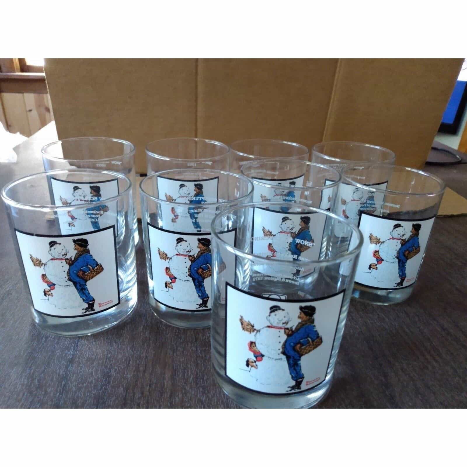 Norman Rockwell Arby’s Pepsi Tumbler “Snow Sculpting” (Set of 9)