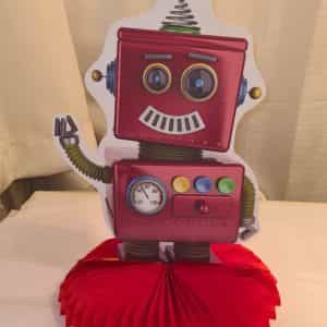 Red ROBOT Birthday Party Supplies Honeycomb Centerpiece