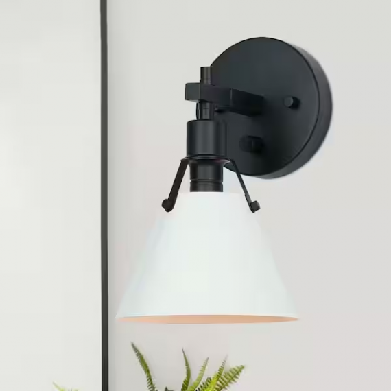 home-decorators-collection-ha04849bw-granville-collection-black-white-vanity-sconce-with-bell-shade-1-light-modern-damp-rated-wall-mount-bathroom-lighting