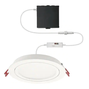 Commercial Electric 91920 6 in. Selectable New Construction and Remodel Color Ultra-Directional Canless Recessed Integrated LED Kit