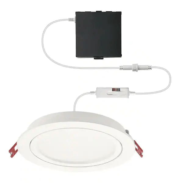 Commercial Electric 91920 6 in. Selectable New Construction and Remodel Color Ultra-Directional Canless Recessed Integrated LED Kit